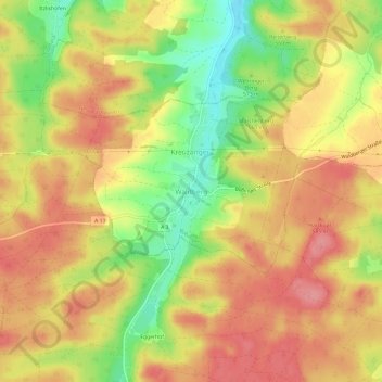 Carte topographique Waldberg, altitude, relief