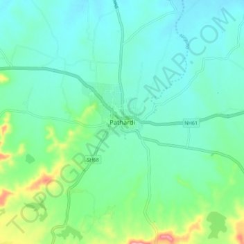 Carte topographique Pathardi, altitude, relief