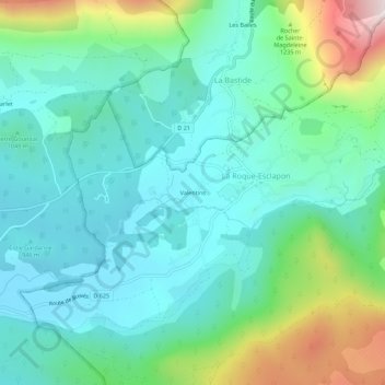 Carte topographique Valentins, altitude, relief