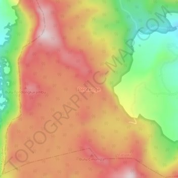 Carte topographique Bentenge, altitude, relief