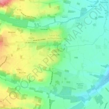 Carte topographique En Castagné, altitude, relief