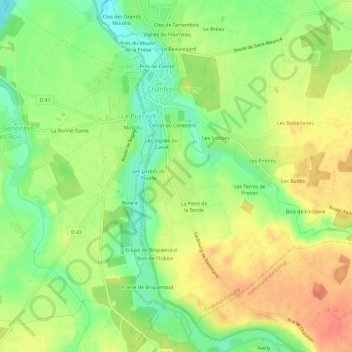 Carte topographique La Croix Lotteau, altitude, relief