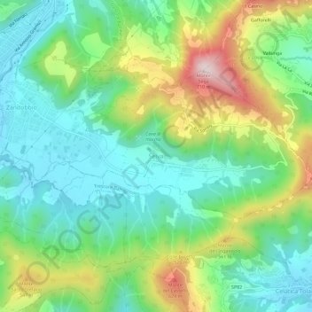 Carte topographique Selva, altitude, relief