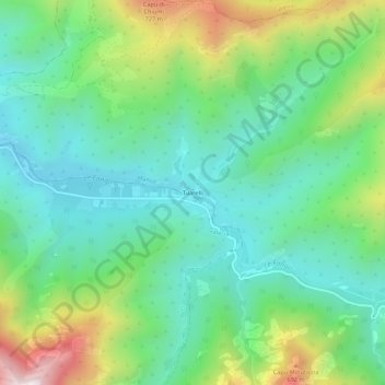 Carte topographique Tuarelli, altitude, relief