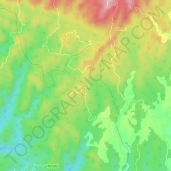 Carte topographique Aloh, altitude, relief