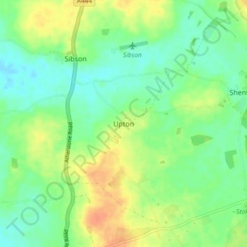 Carte topographique Upton, altitude, relief