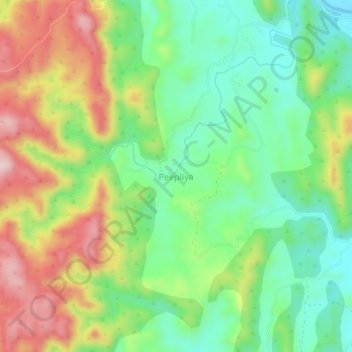 Carte topographique Peepliya, altitude, relief