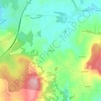Carte topographique Le Montel, altitude, relief