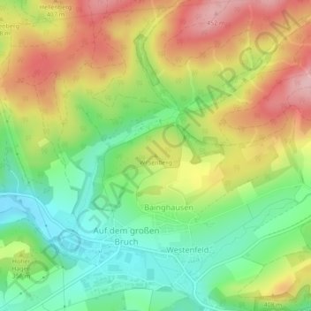 Carte topographique Wilsenberg, altitude, relief