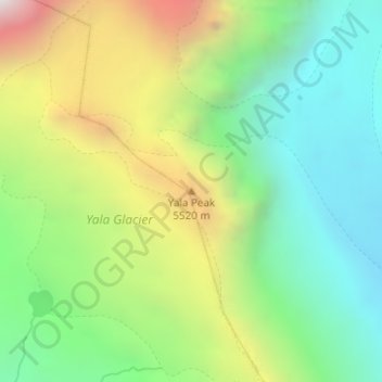 Carte topographique Yala Peak, altitude, relief