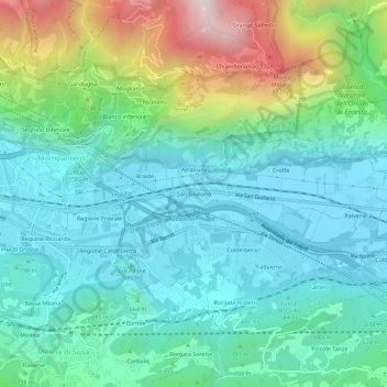 Carte topographique San Giuliano, altitude, relief