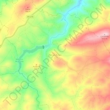 Carte topographique Penas Roias, altitude, relief