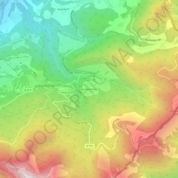 Carte topographique Buchenhöhe, altitude, relief
