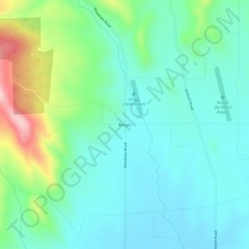 Carte topographique Beagle, altitude, relief