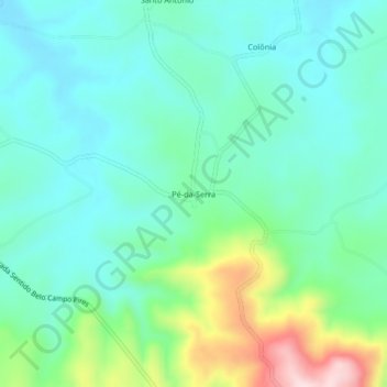 Carte topographique Pé-da-Serra, altitude, relief
