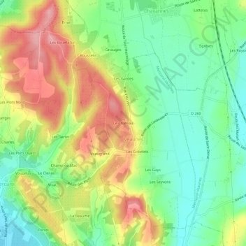 Carte topographique Le Château, altitude, relief