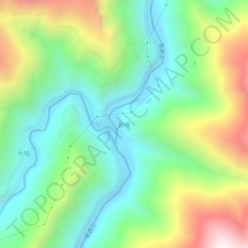 Carte topographique 热嘎, altitude, relief