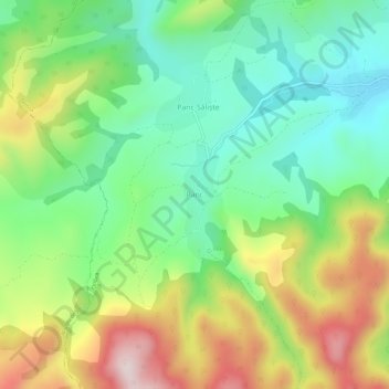 Carte topographique Panc, altitude, relief