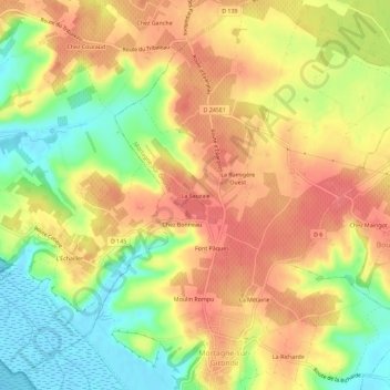 Carte topographique La Sauzaie, altitude, relief
