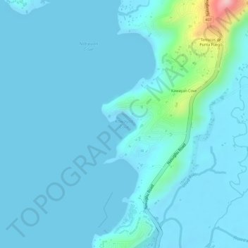 Carte topographique Kawayan Cove, altitude, relief