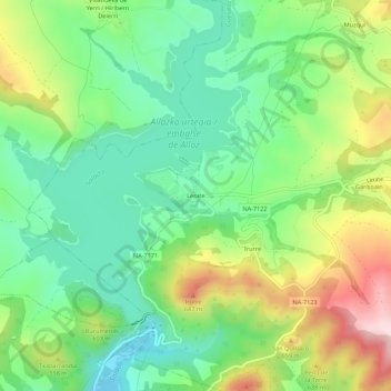 Carte topographique Lerate, altitude, relief