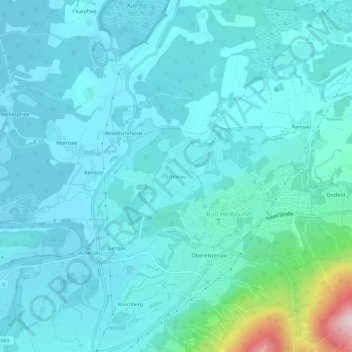 Carte topographique Schönau, altitude, relief