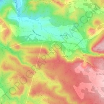 Carte topographique Boisset, altitude, relief