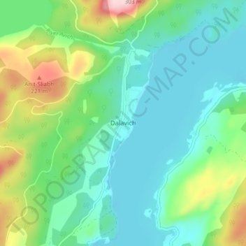 Carte topographique Dalavich, altitude, relief