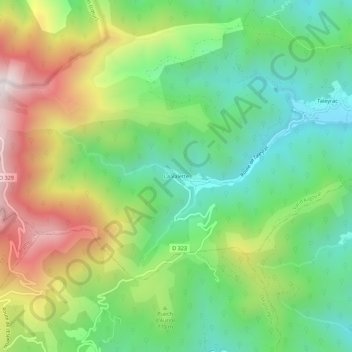 Carte topographique La Valette, altitude, relief