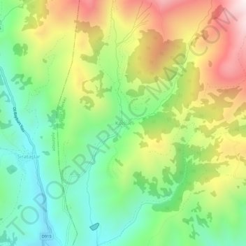 Carte topographique Kozluk, altitude, relief