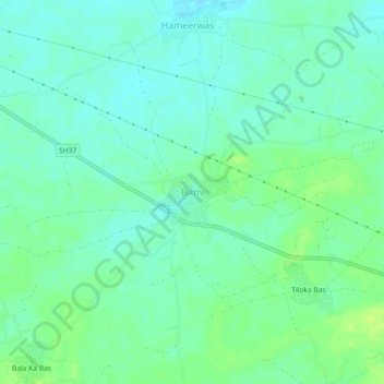 Carte topographique Birmi, altitude, relief