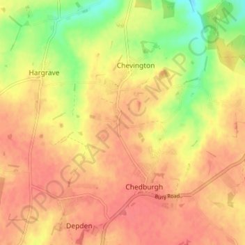 Carte topographique Tan Office Green, altitude, relief