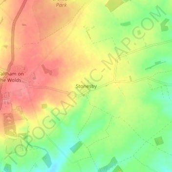 Carte topographique Stonesby, altitude, relief