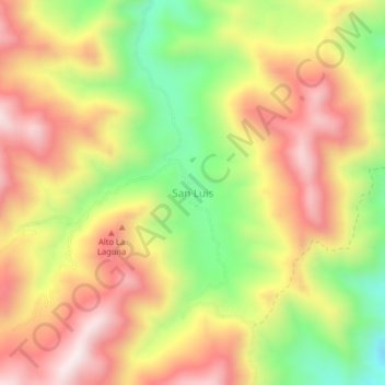 Carte topographique San Luis, altitude, relief
