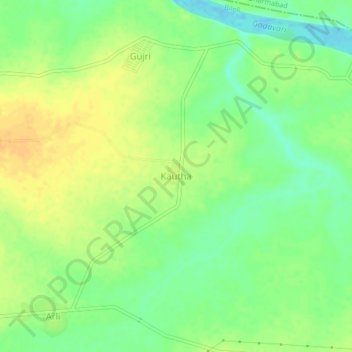 Carte topographique Kautha, altitude, relief