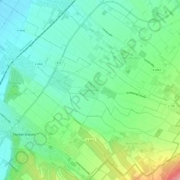 Carte topographique Gallenweiler, altitude, relief