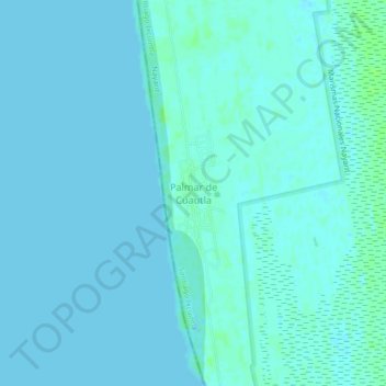 Carte topographique Palmar de Cuautla, altitude, relief