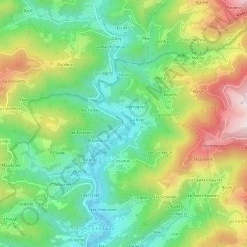 Carte topographique Ploye, altitude, relief