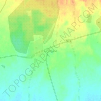 Carte topographique Barangajuli, altitude, relief