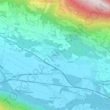 Carte topographique Steindorf, altitude, relief