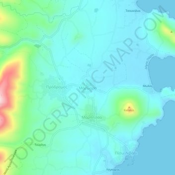 Carte topographique Marmara, altitude, relief