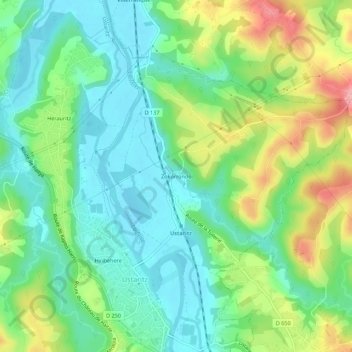 Carte topographique Zokorrondo, altitude, relief
