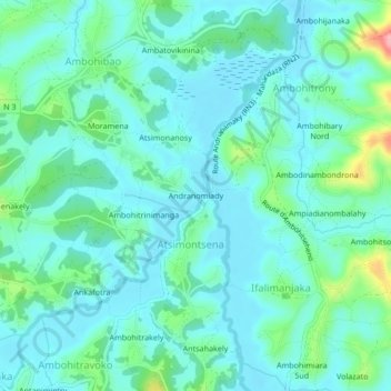 Carte topographique Andranomiady, altitude, relief
