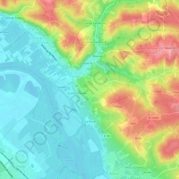 Carte topographique La Grabasse, altitude, relief