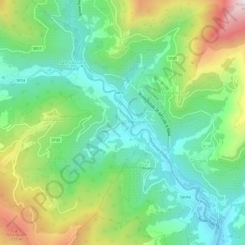Carte topographique Borgoratto, altitude, relief