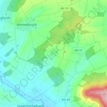Carte topographique Dühren, altitude, relief
