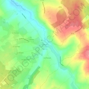 Carte topographique Le Bourg, altitude, relief
