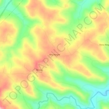 Carte topographique Alto Alegre, altitude, relief