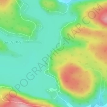 Carte topographique Lac-des-Piles, altitude, relief