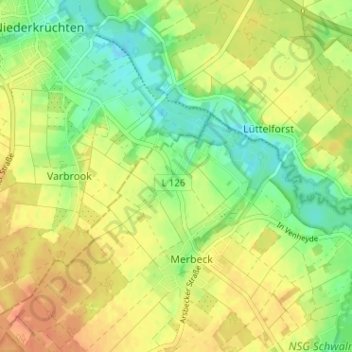 Carte topographique Tetelrath, altitude, relief